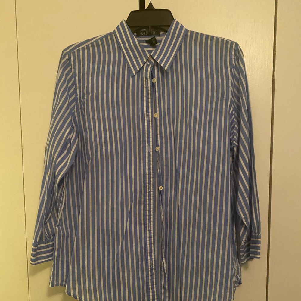 Blue and white stripe Lauren by Ralph Lauren Polo